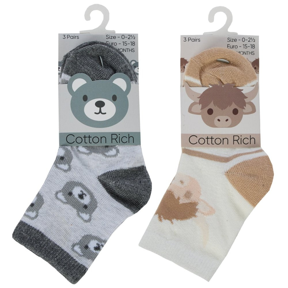 3 Pack Socks (Bear/Cow)