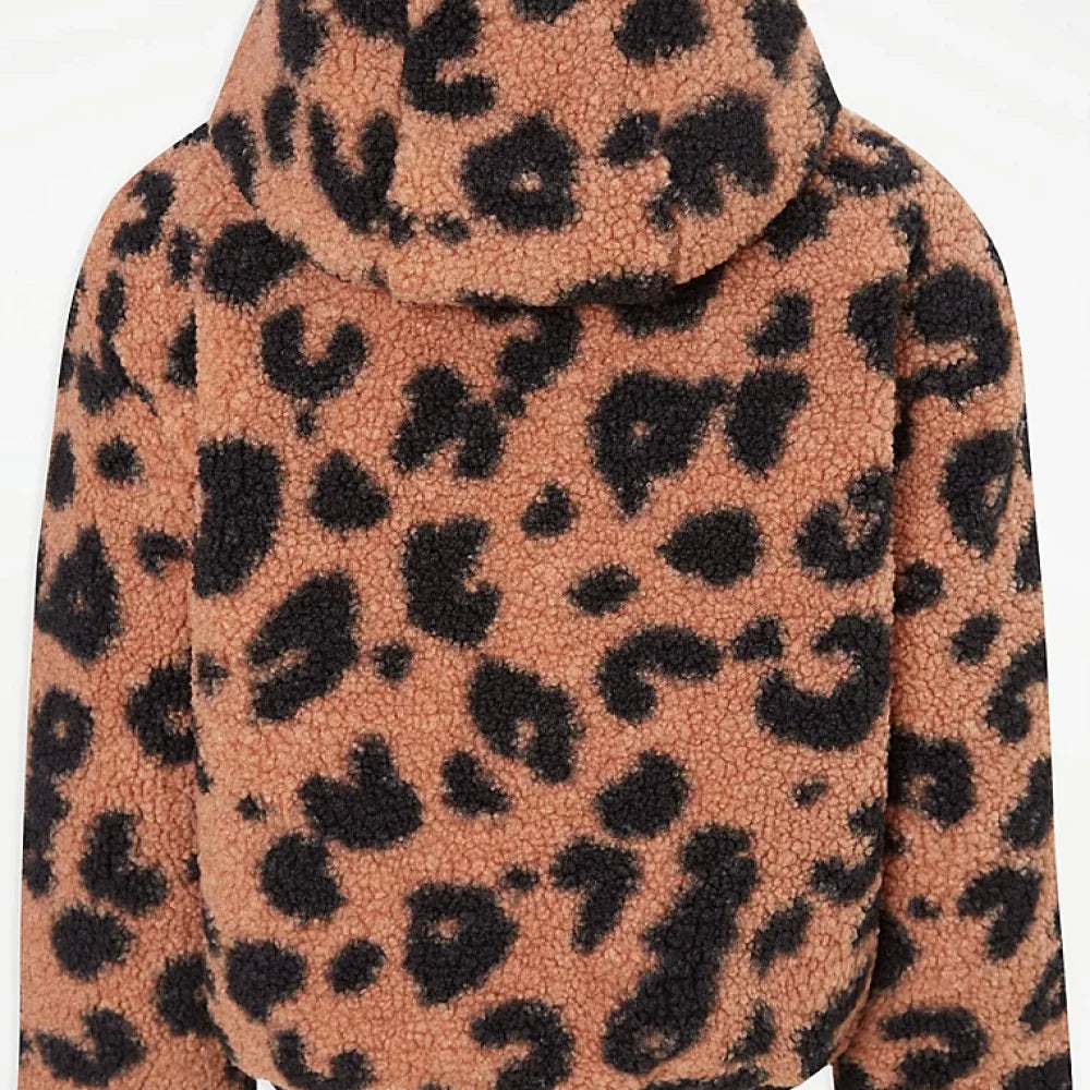 LAST ONE (5-6 years) Animal Print Borg Jacket