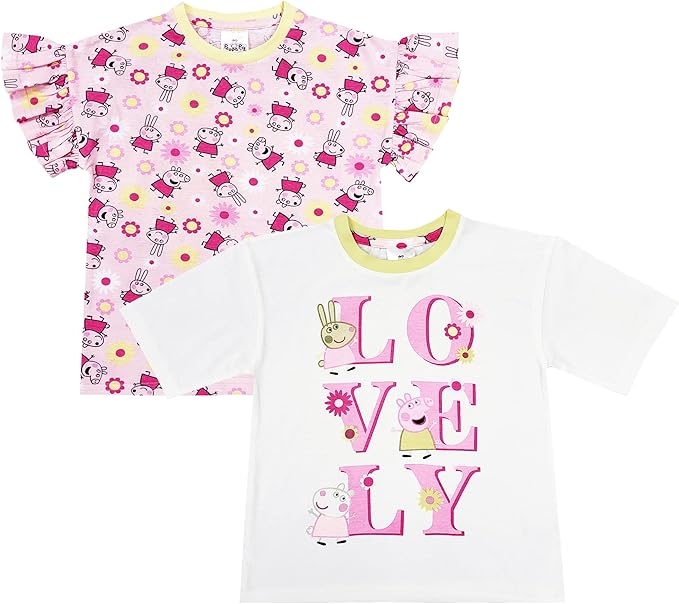 2 Pack Girls Peppa Pig T-Shirts