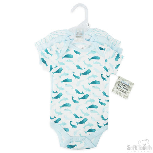3 Pack Body Suit (Whale)