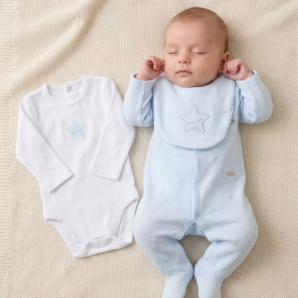 Boys Quilt Jacquard All in One, Bib & Body Suit