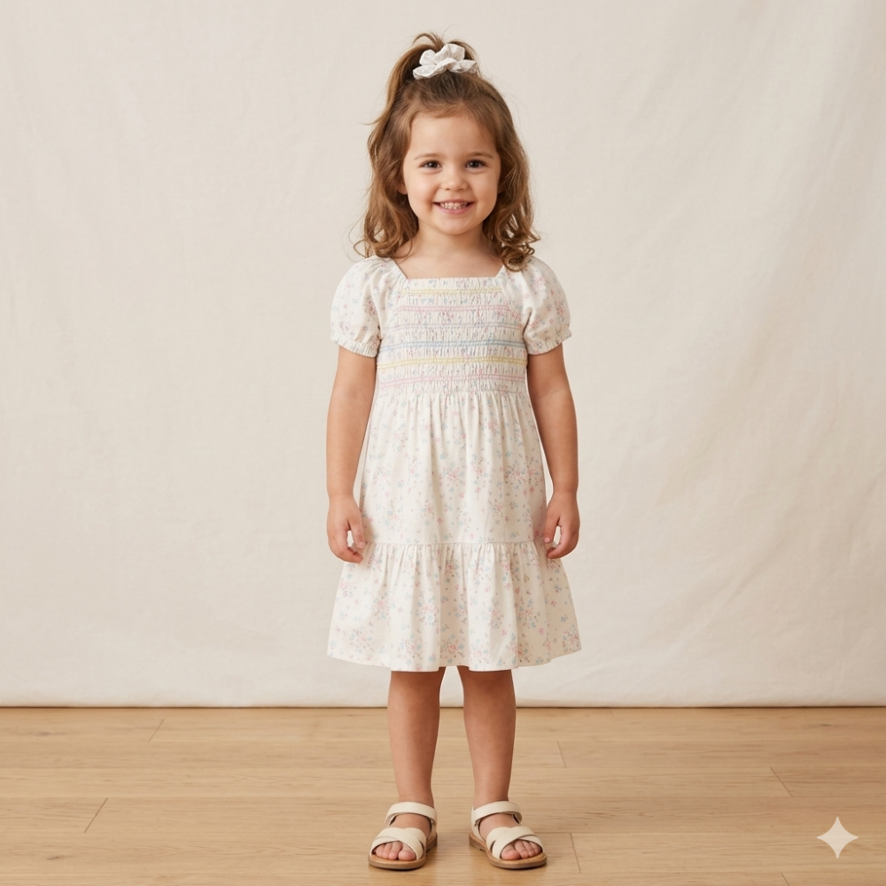 Smocked Dress & Scrunchie Set
